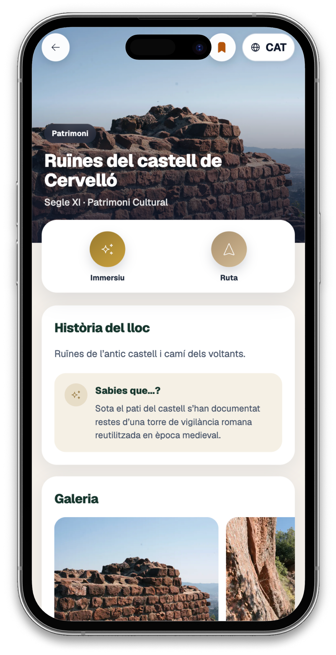 Cabecera de la ficha de un lugar de interés en Esdonde